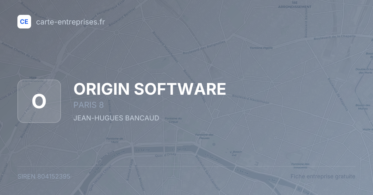 ORIGIN SOFTWARE — 804152395 — fiche entreprise