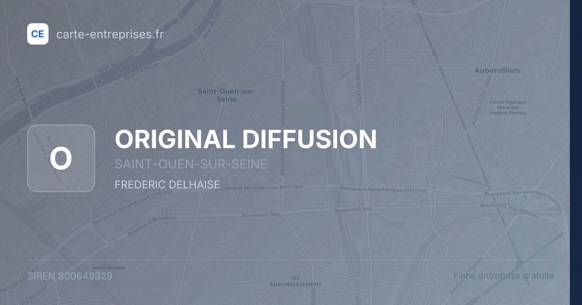 ORIGINAL DIFFUSION — 800649329 — fiche entreprise