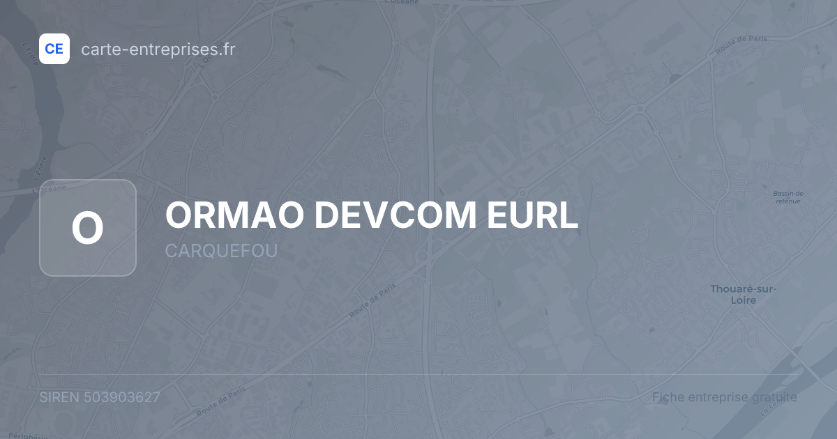 ORMAO DEVCOM EURL — 503903627 — fiche entreprise