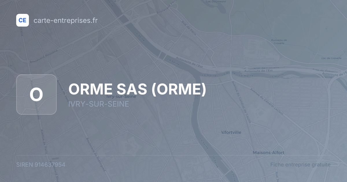 ORME SAS (ORME) — 914637954 — fiche entreprise