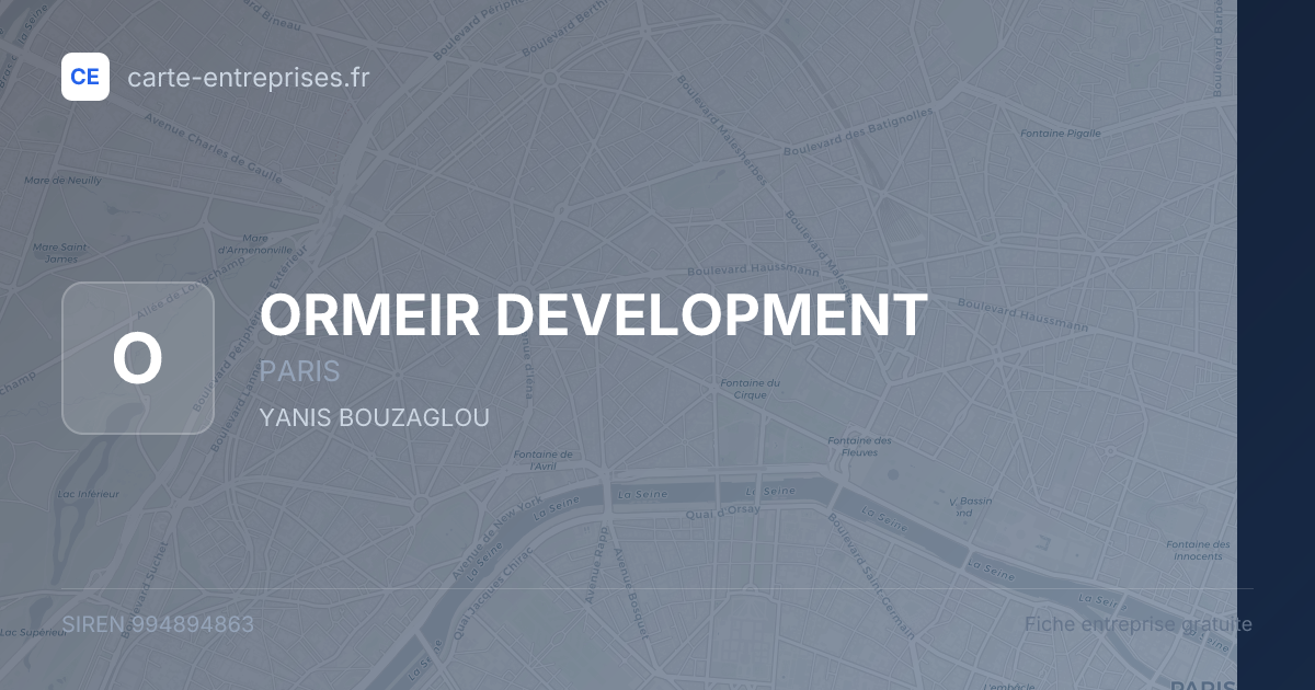 ORMEIR DEVELOPMENT — 994894863 — fiche entreprise