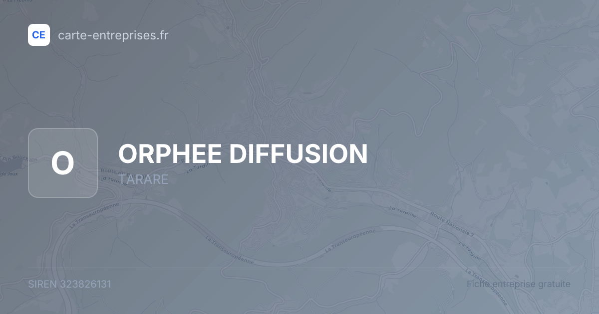 ORPHEE DIFFUSION — 323826131 — fiche entreprise