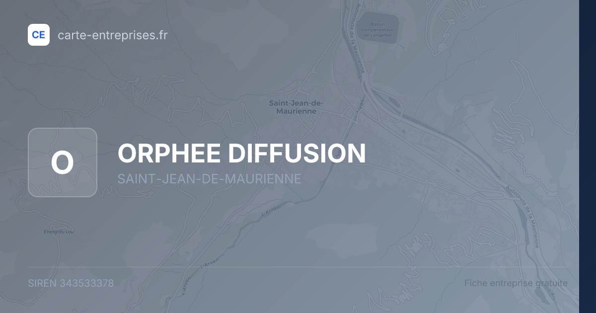 ORPHEE DIFFUSION — 343533378 — fiche entreprise