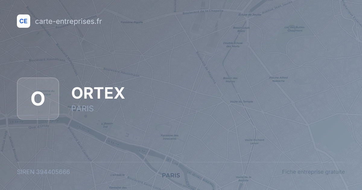 ORTEX — 394405666 — fiche entreprise