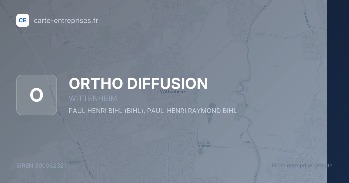 ORTHO DIFFUSION — 390062321 — fiche entreprise