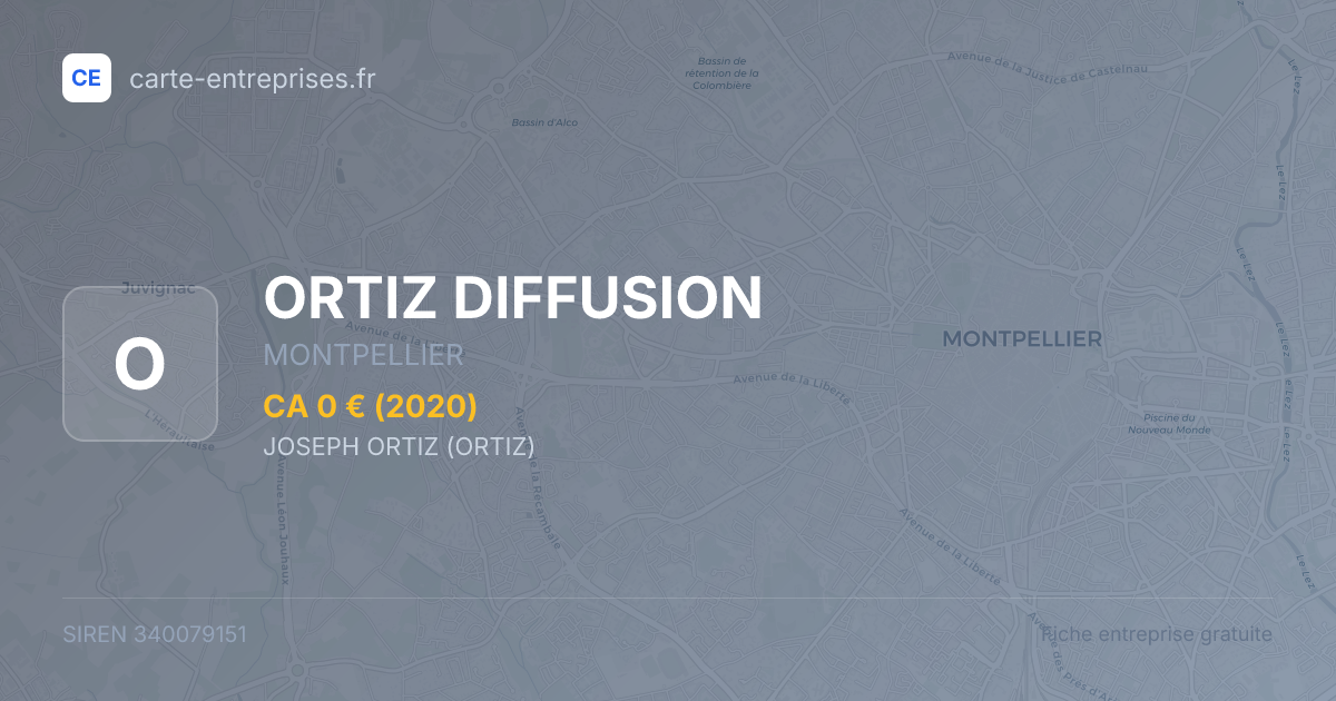 ORTIZ DIFFUSION — 340079151 — fiche entreprise