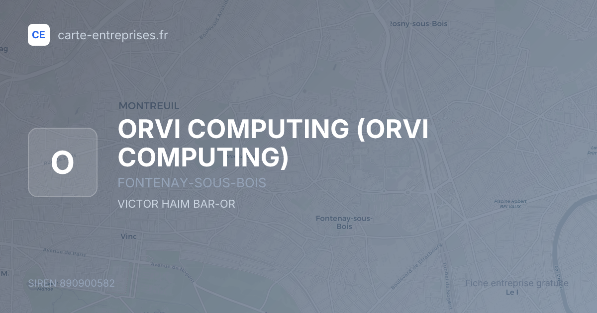 ORVI COMPUTING — 890900582 — fiche entreprise