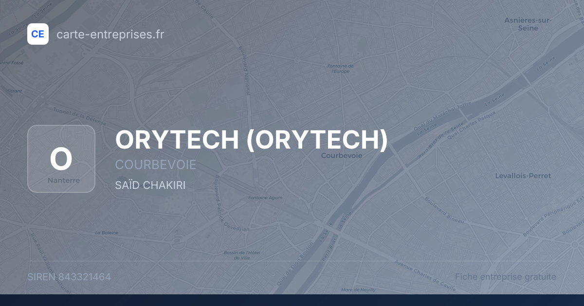 ORYTECH — 843321464 — fiche entreprise