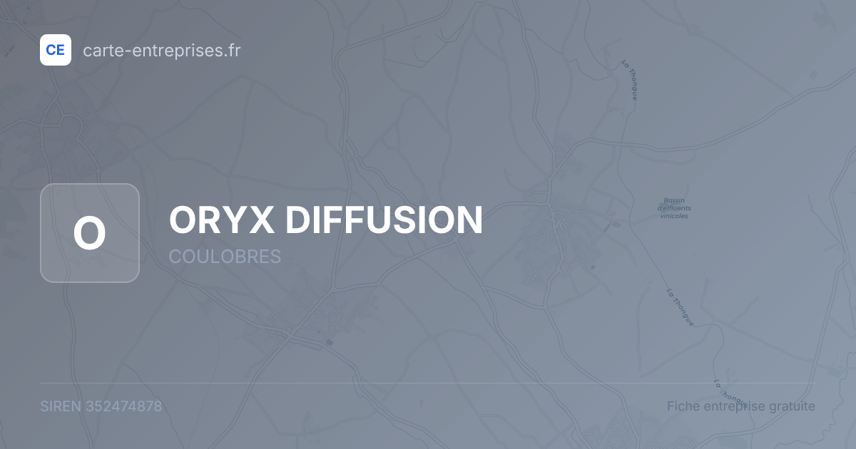 ORYX DIFFUSION — 352474878 — fiche entreprise