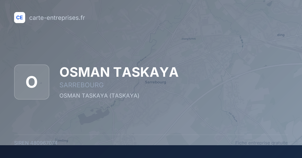 OSMAN TASKAYA — 480967074 — fiche entreprise