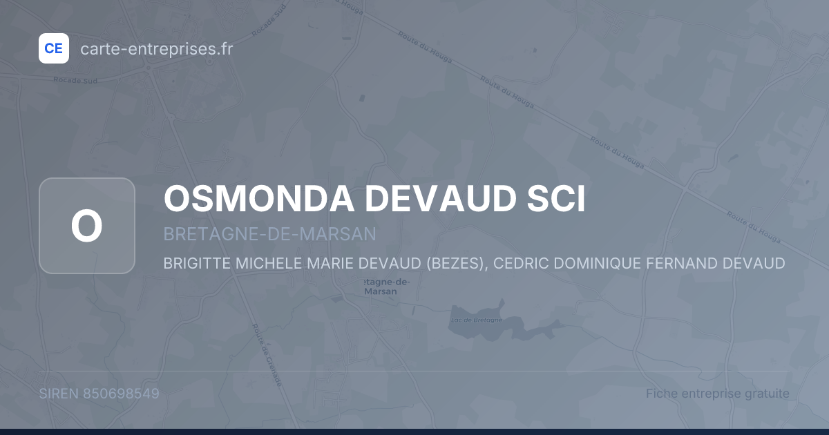 OSMONDA DEVAUD SCI — 850698549 — fiche entreprise