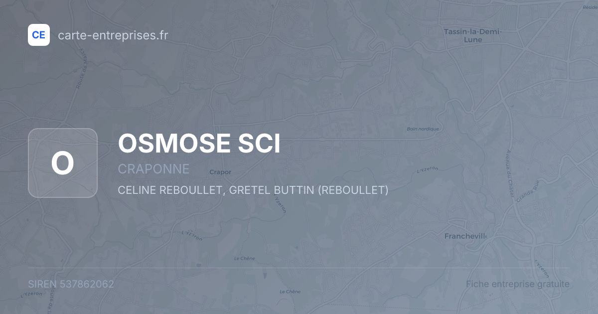 OSMOSE SCI — 537862062 — fiche entreprise