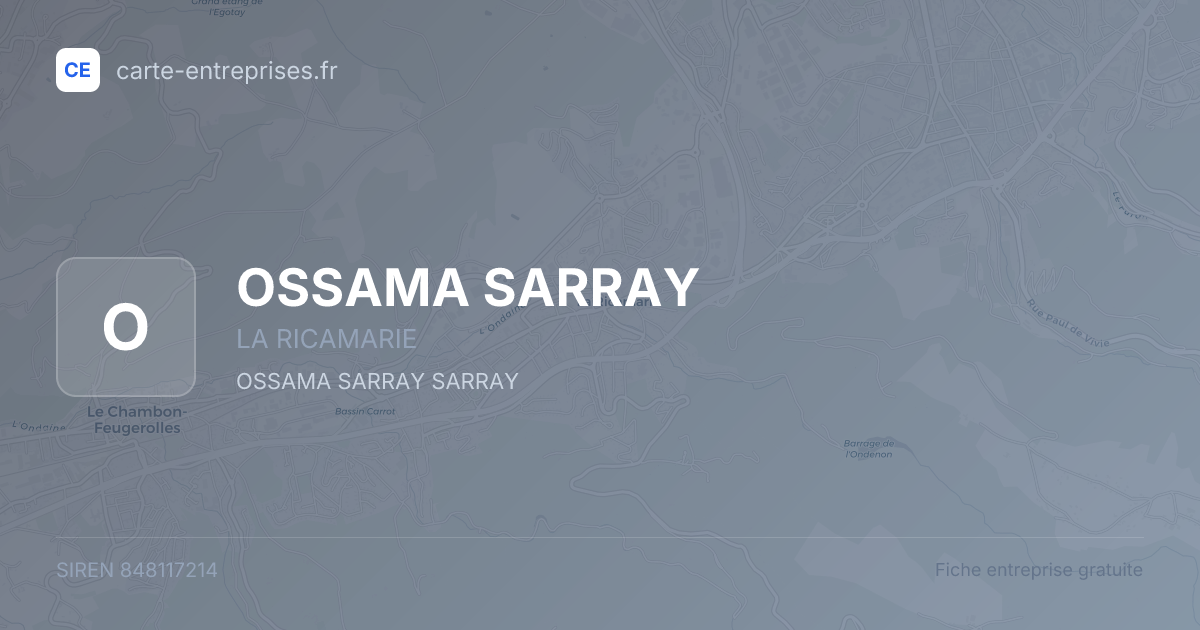 OSSAMA SARRAY — 848117214 — fiche entreprise