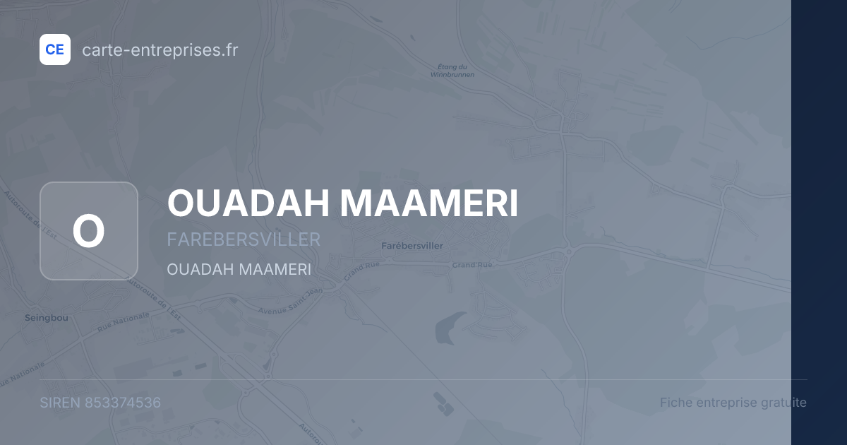 OUADAH MAAMERI — 853374536 — fiche entreprise