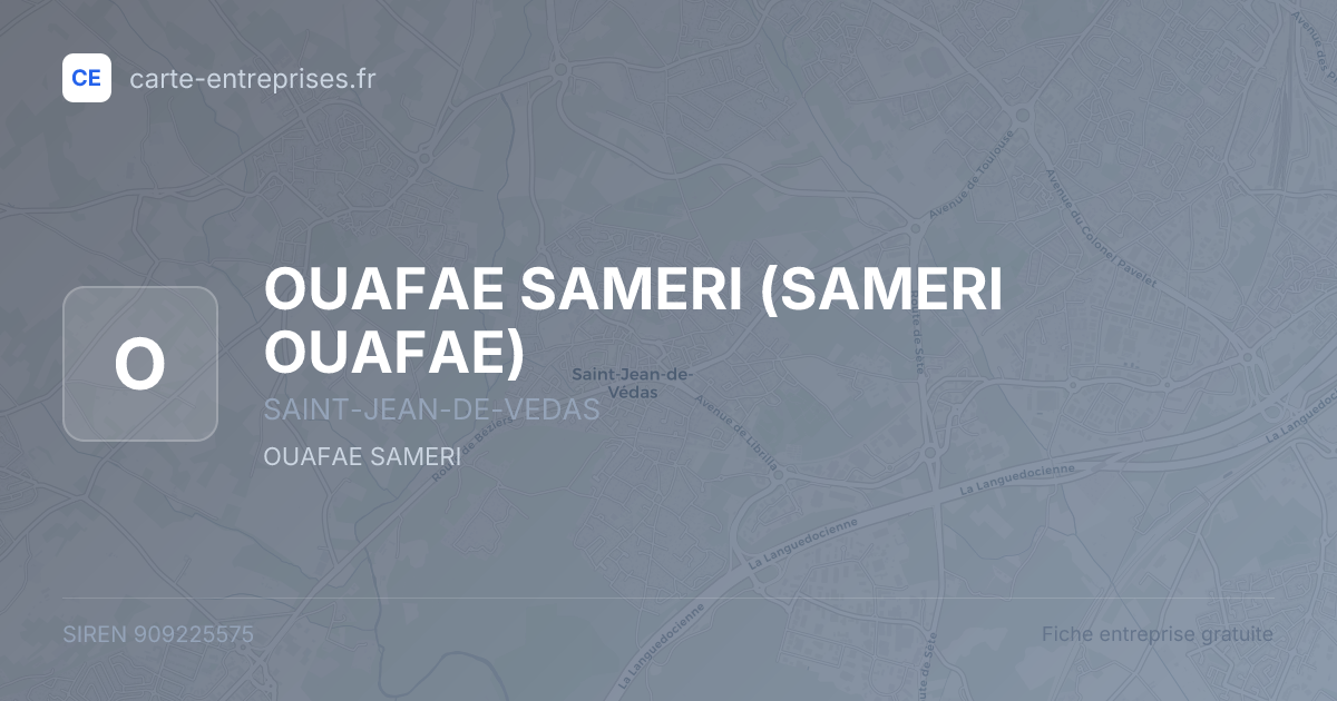 OUAFAE SAMERI (SAMERI OUAFAE) — 909225575 — fiche entreprise