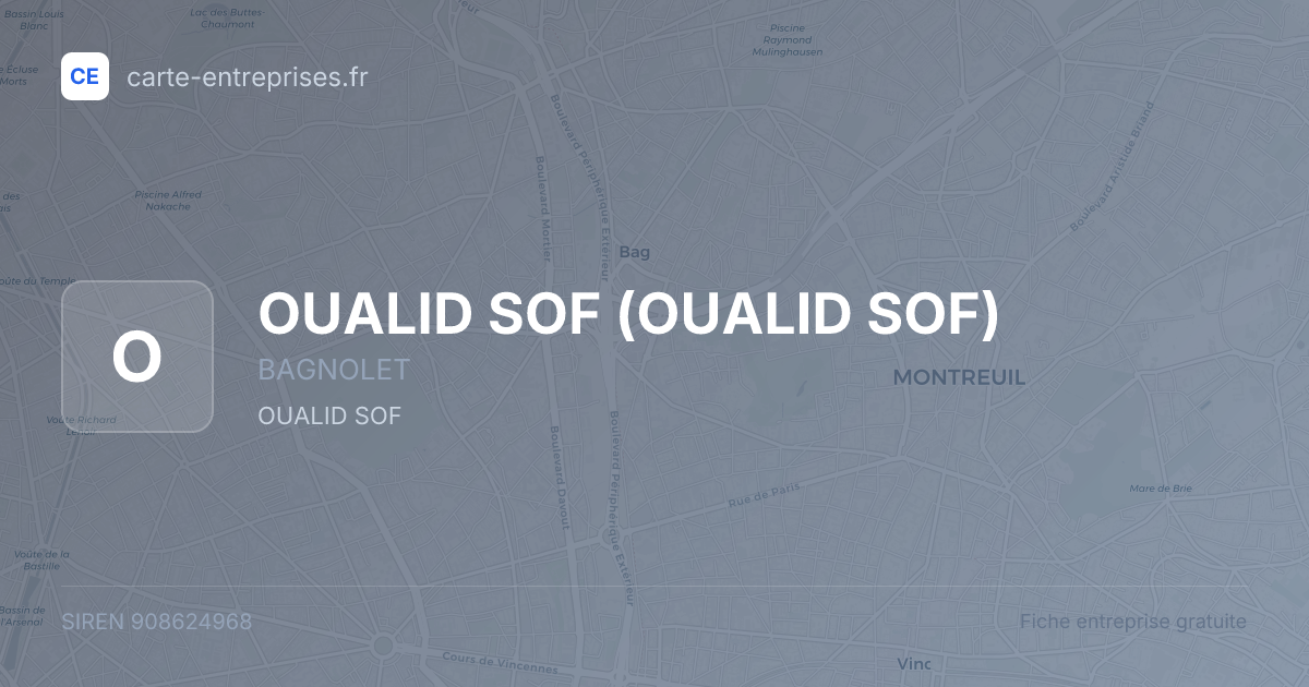 OUALID SOF — 908624968 — fiche entreprise