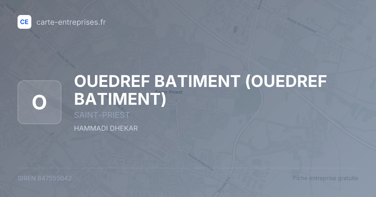 OUEDREF BATIMENT — 847555042 — fiche entreprise