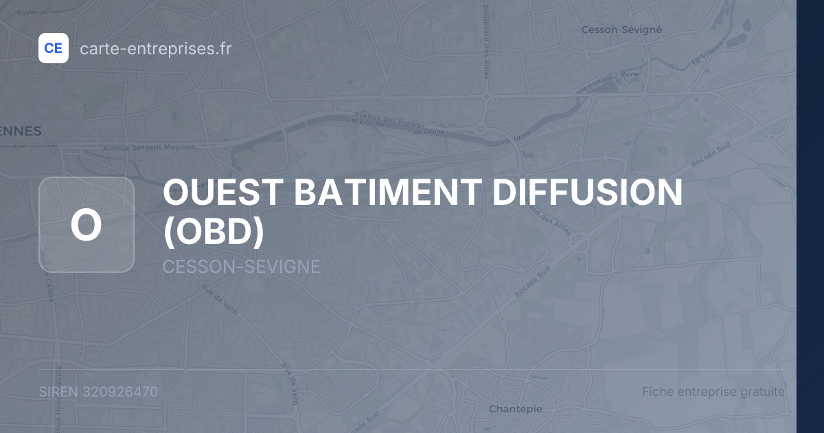 OUEST BATIMENT DIFFUSION (OBD) — 320926470 — fiche entreprise