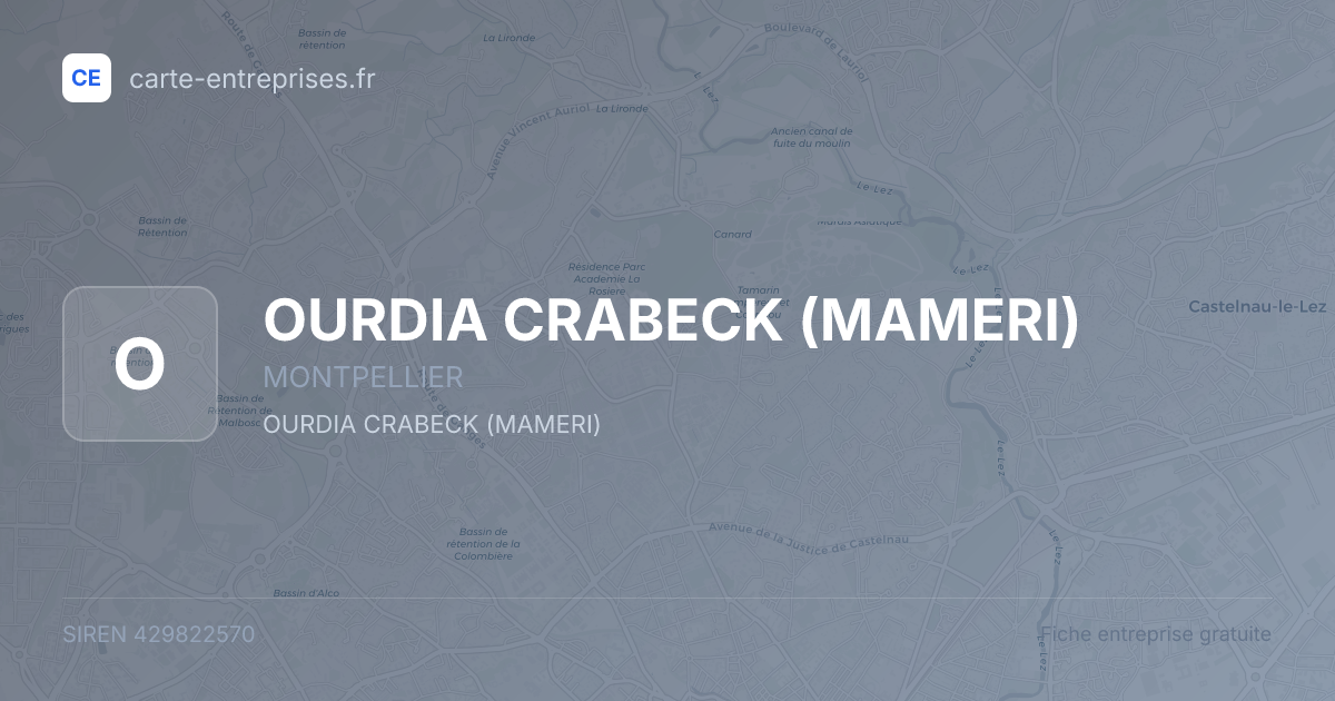 OURDIA CRABECK (MAMERI) — 429822570 — fiche entreprise