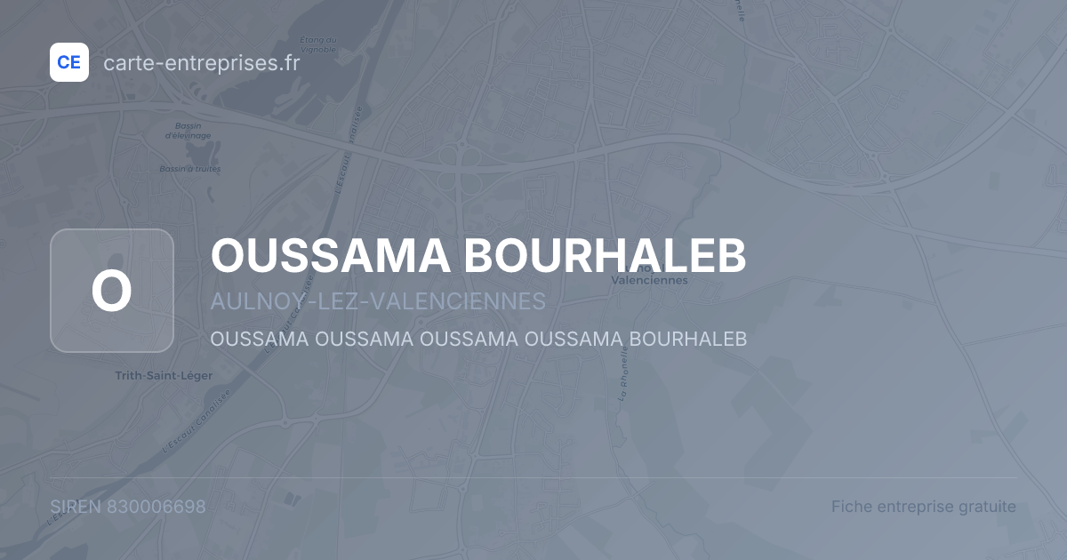 OUSSAMA BOURHALEB — 830006698 — fiche entreprise