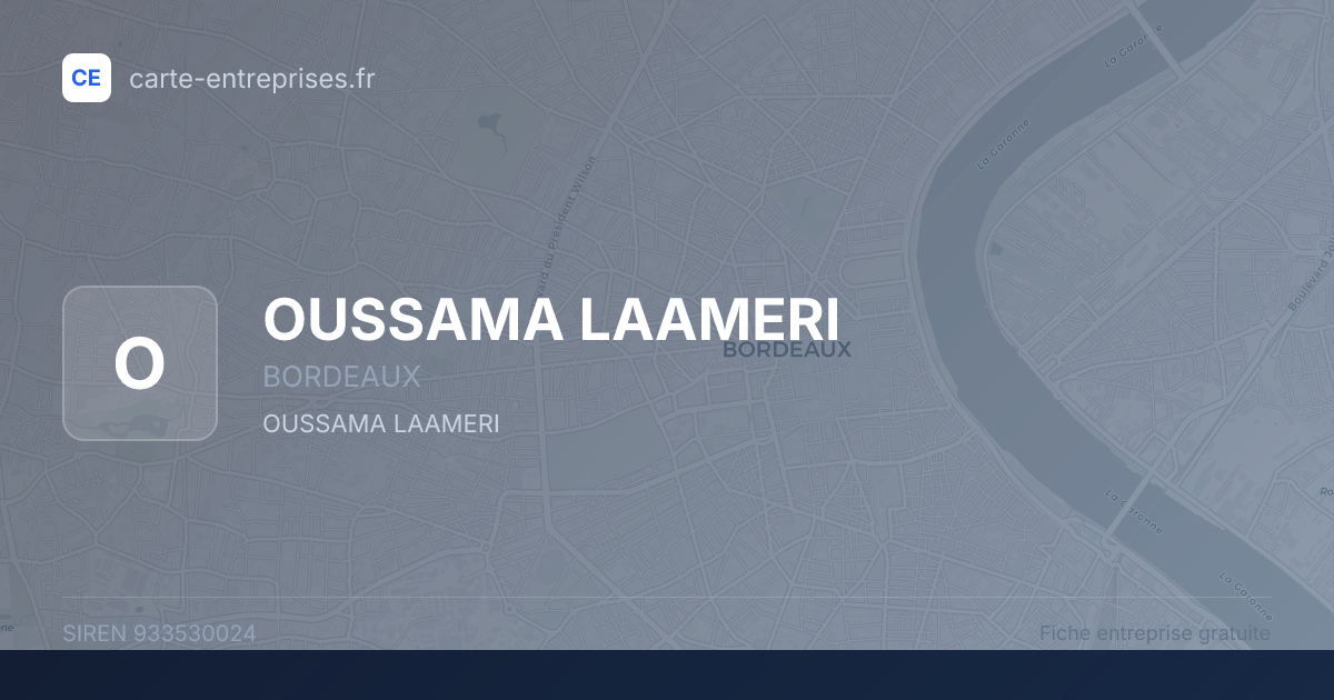 OUSSAMA LAAMERI — 933530024 — fiche entreprise