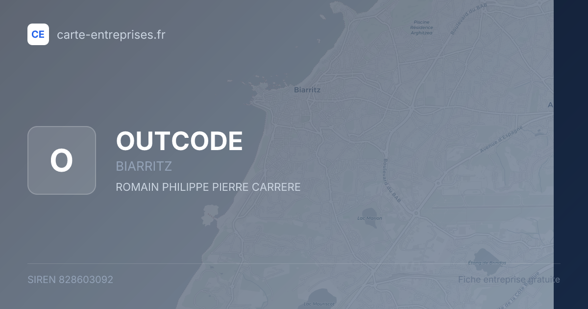 OUTCODE — 828603092 — fiche entreprise