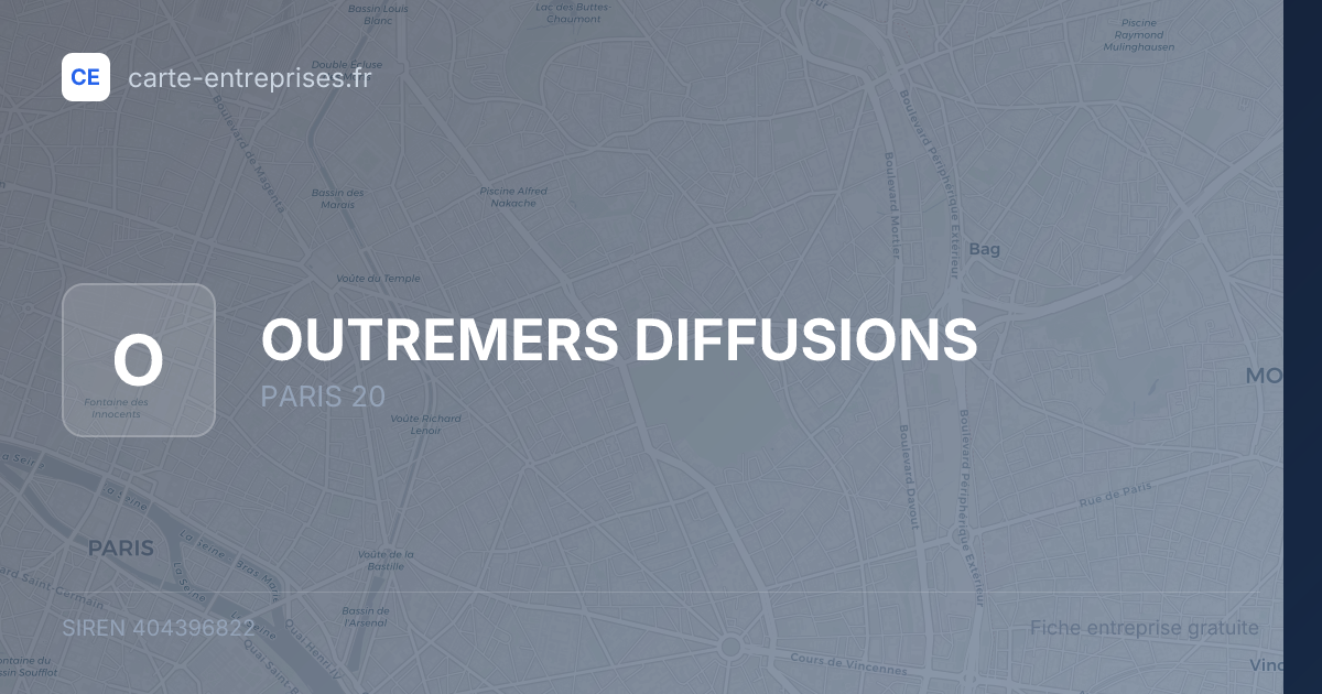 OUTREMERS DIFFUSIONS — 404396822 — fiche entreprise