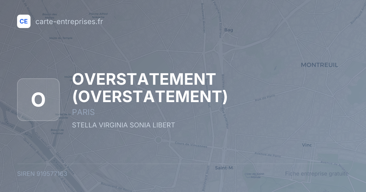 OVERSTATEMENT — 919577163 — fiche entreprise