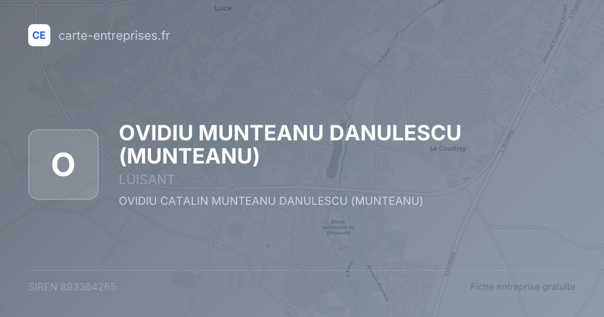 OVIDIU MUNTEANU DANULESCU (MUNTEANU) — 893364265 — fiche entreprise