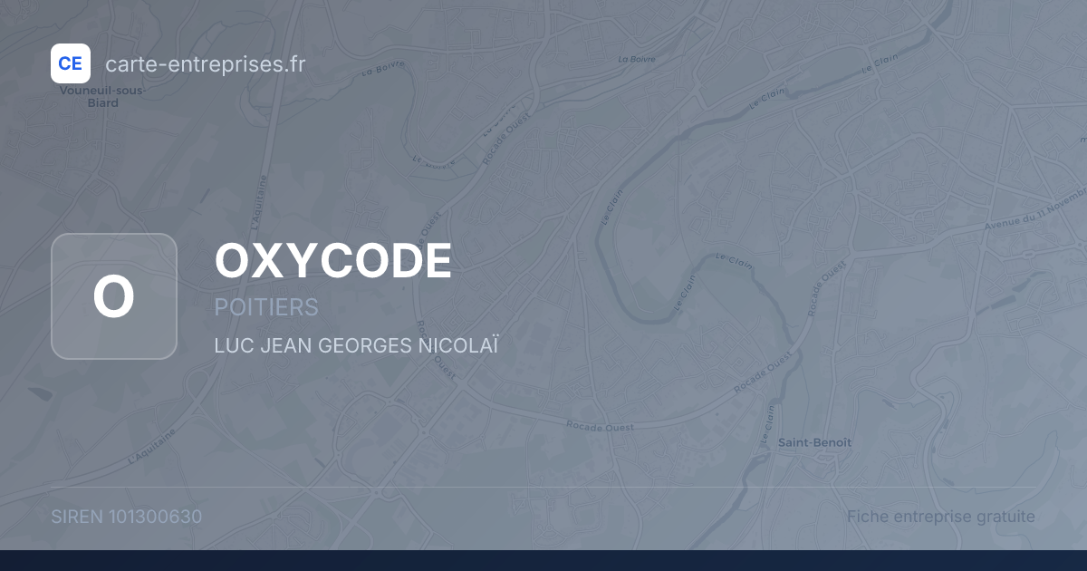 OXYCODE — 101300630 — fiche entreprise
