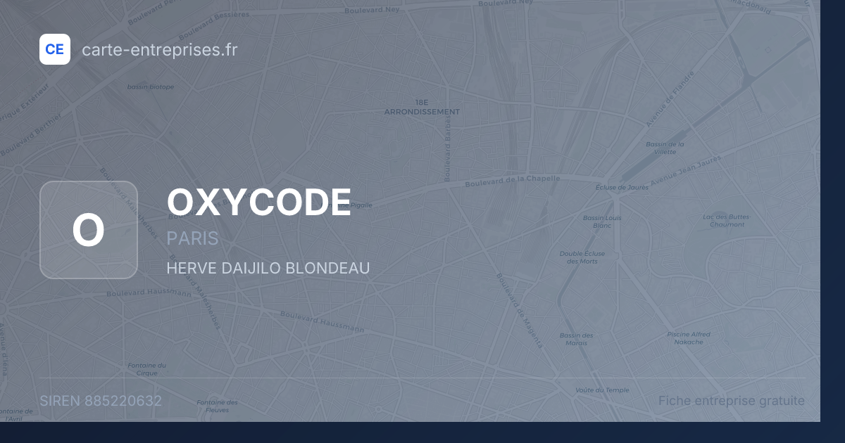 OXYCODE — 885220632 — fiche entreprise