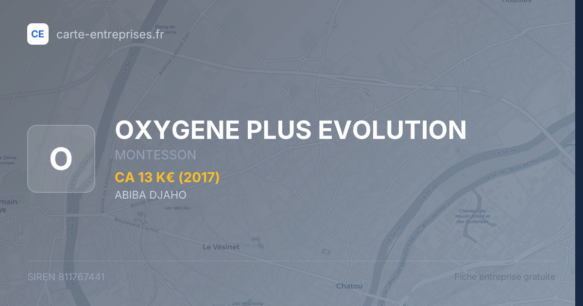 OXYGENE PLUS EVOLUTION — 811767441 — fiche entreprise