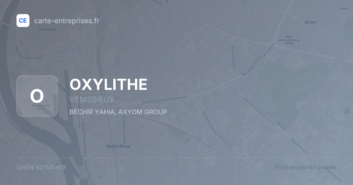OXYLITHE — 927541458 — fiche entreprise