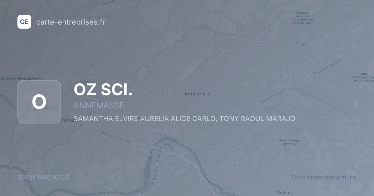 OZ SCI. — 891270753 — fiche entreprise