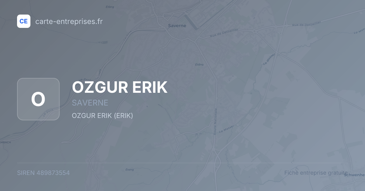 OZGUR ERIK — 489873554 — fiche entreprise