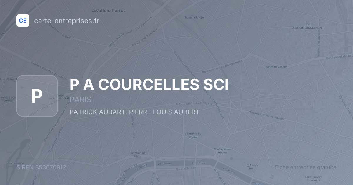 P A COURCELLES SCI — 353670912 — fiche entreprise