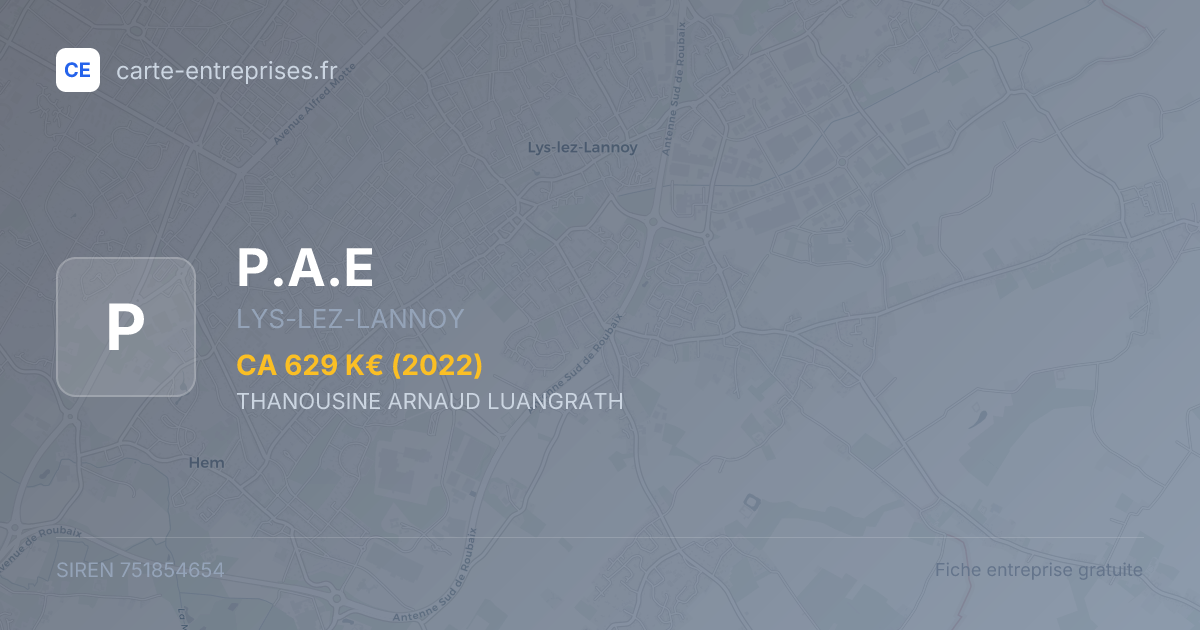 P.A.E — 751854654 — fiche entreprise