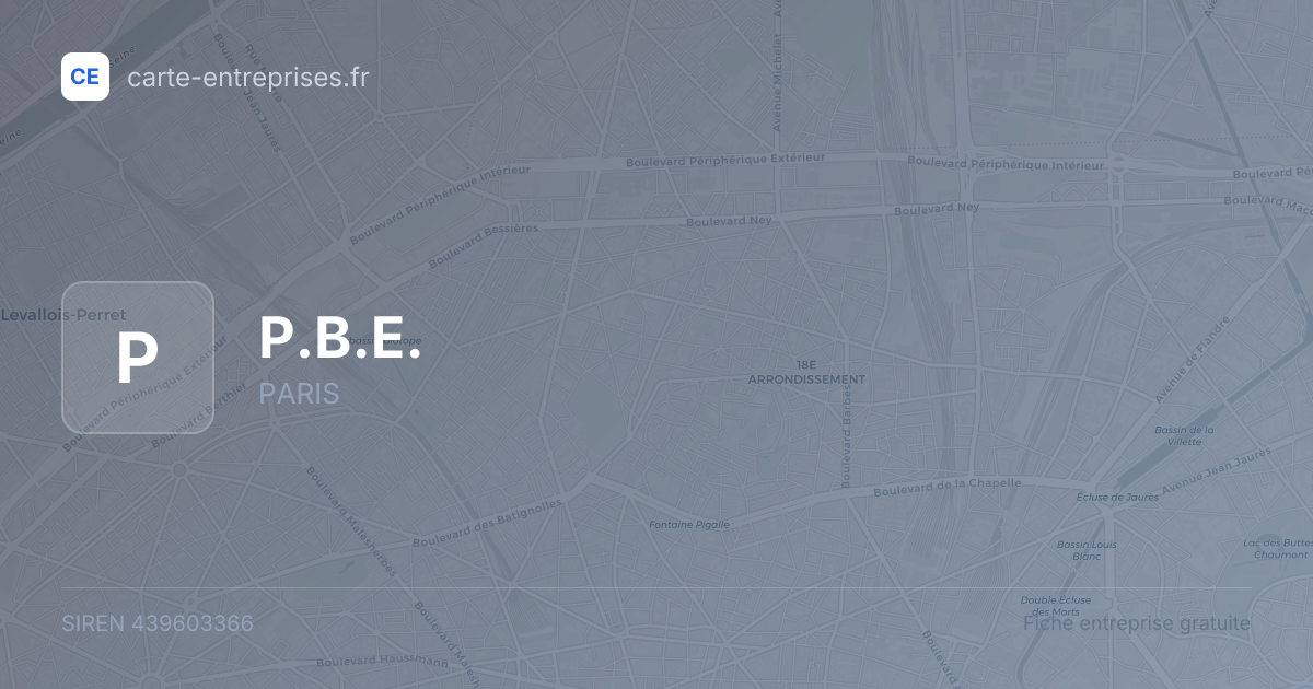 P.B.E. — 439603366 — fiche entreprise