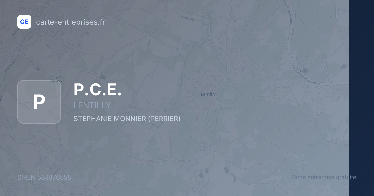 P.C.E. — 538876558 — fiche entreprise