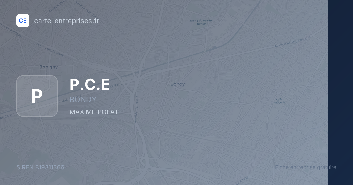 P.C.E — 819311366 — fiche entreprise