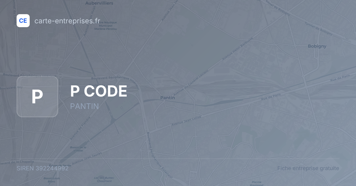 P CODE — 392244992 — fiche entreprise