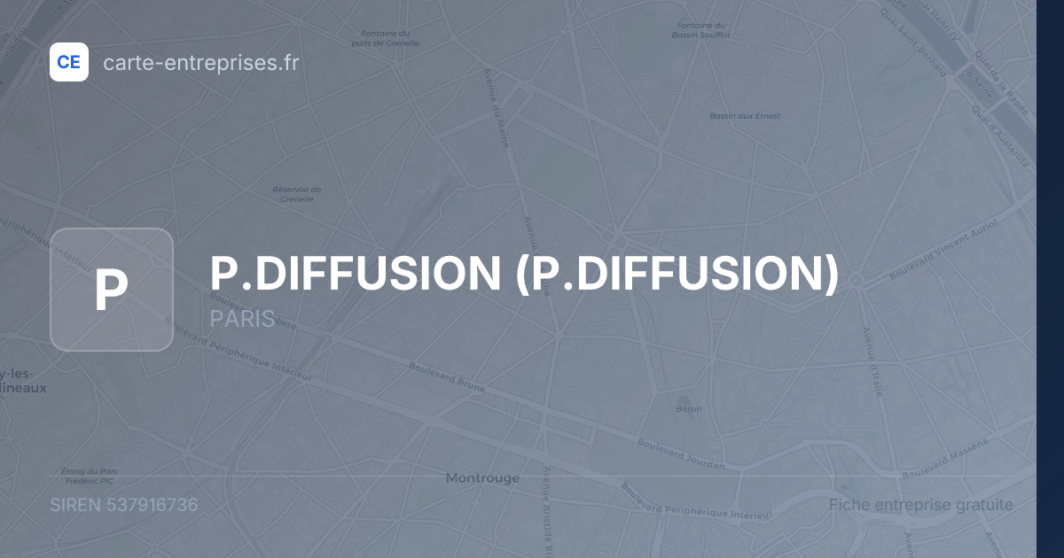 P.DIFFUSION — 537916736 — fiche entreprise