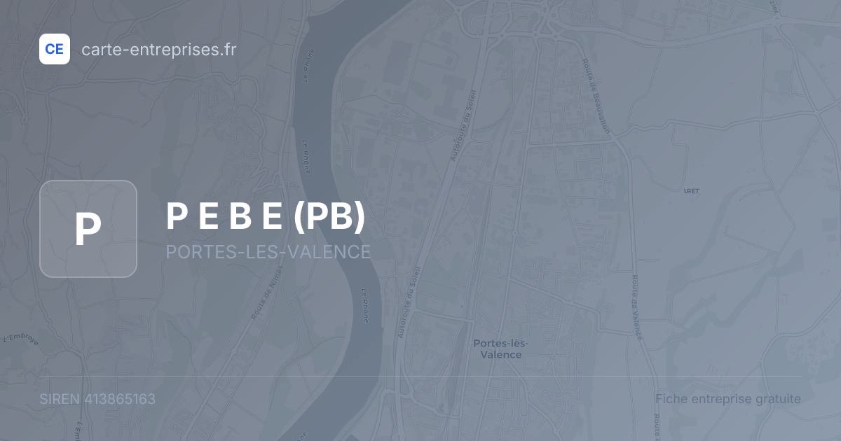 P E B E (PB) — 413865163 — fiche entreprise