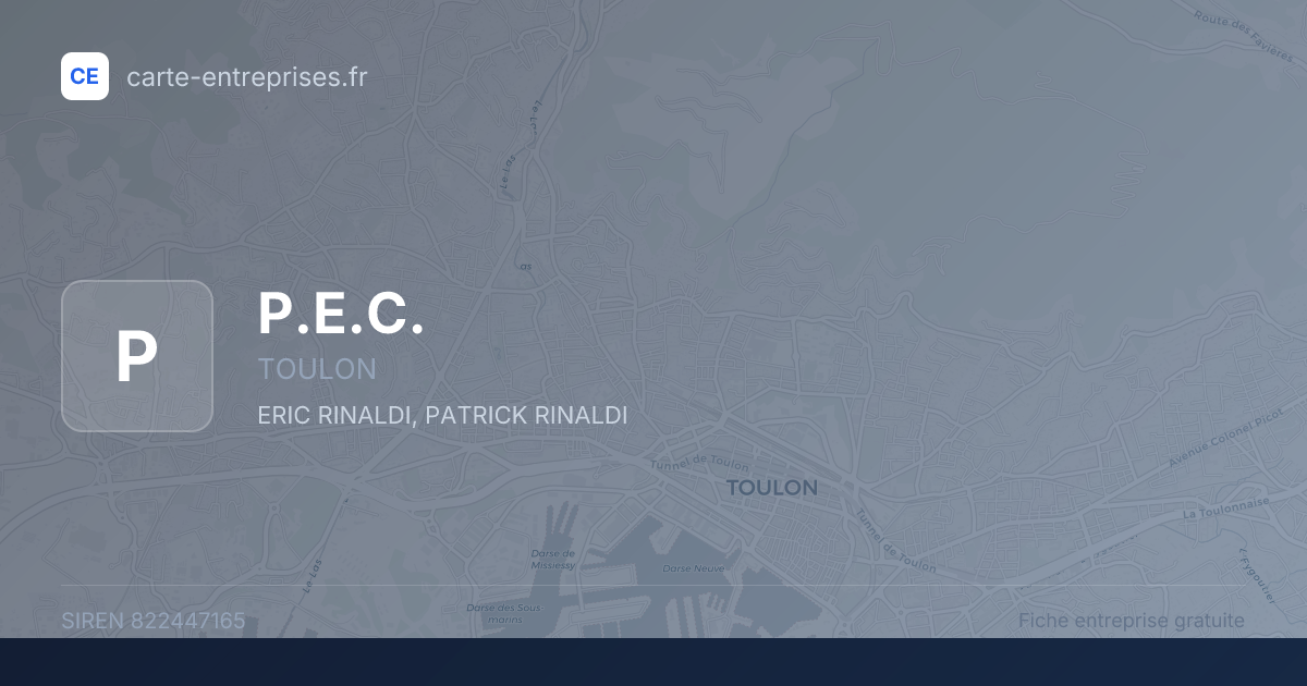 P.E.C. — 822447165 — fiche entreprise