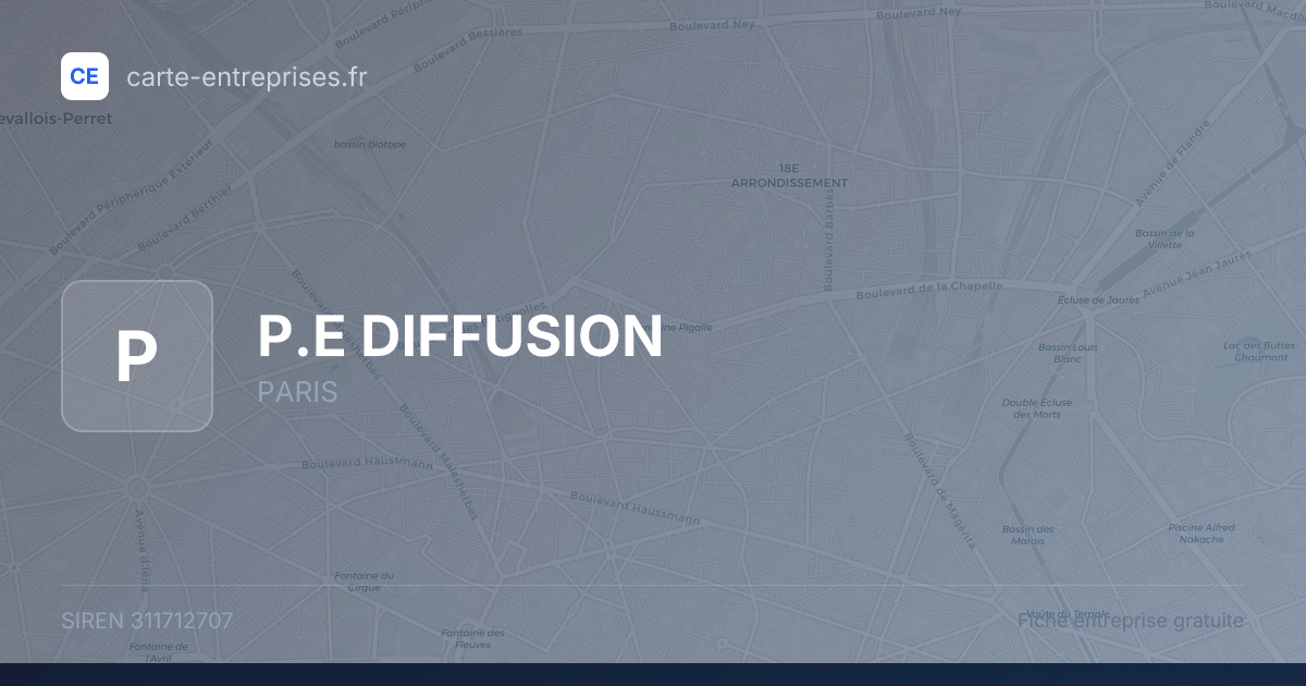 P.E DIFFUSION — 311712707 — fiche entreprise