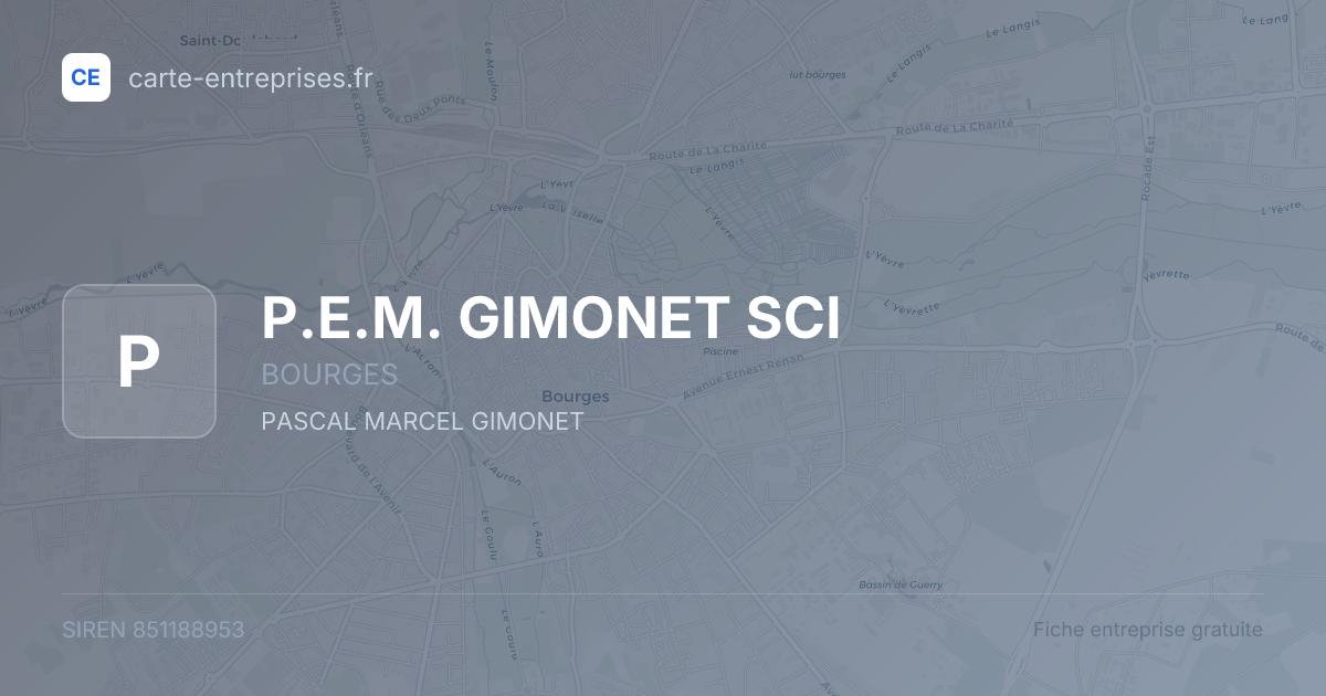 P.E.M. GIMONET SCI — 851188953 — fiche entreprise