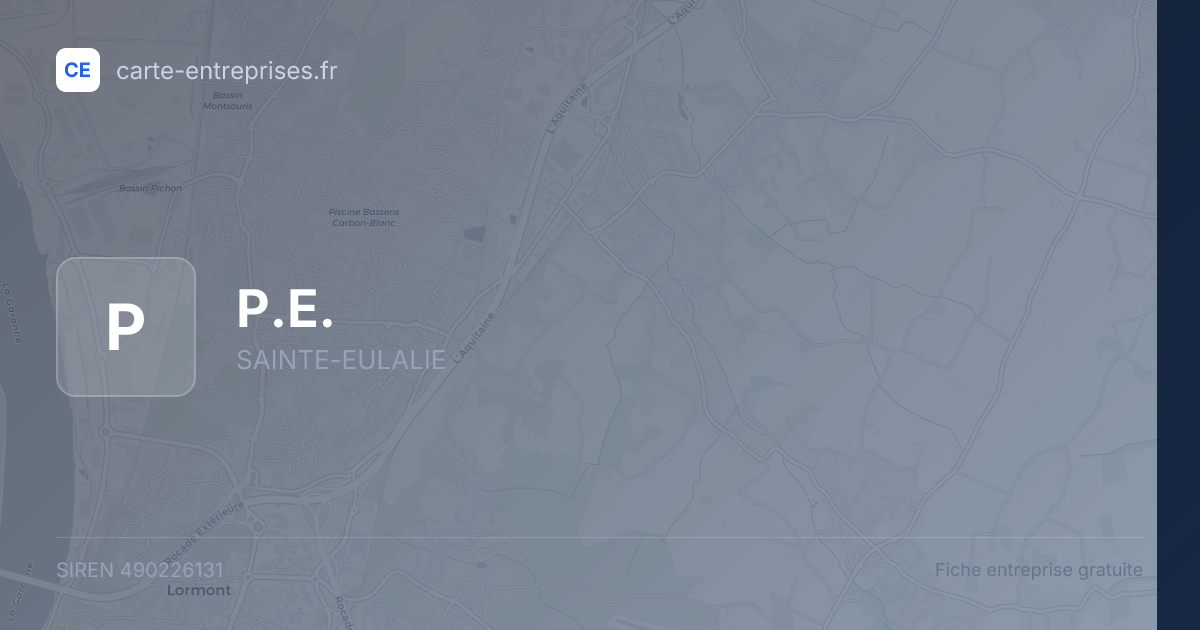 P.E. — 490226131 — fiche entreprise