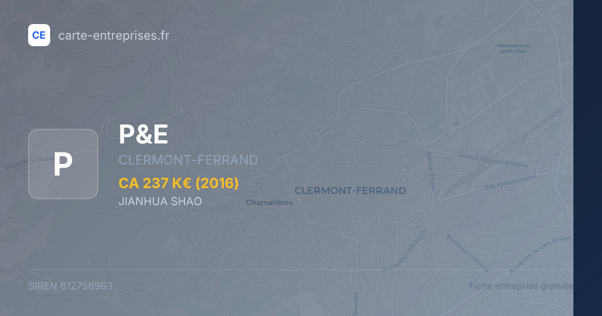 P&E — 812756963 — fiche entreprise