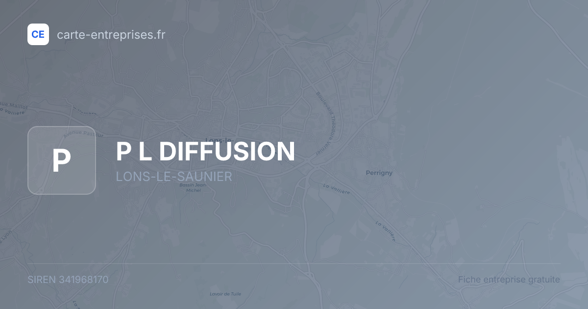 P L DIFFUSION — 341968170 — fiche entreprise