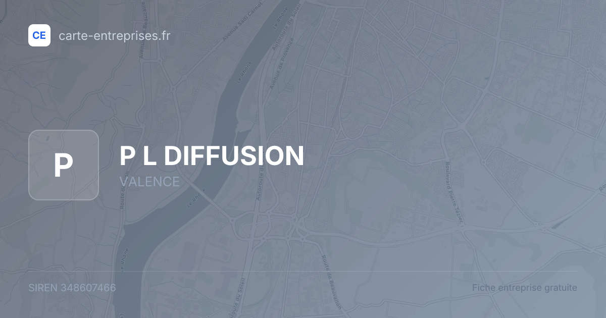 P L DIFFUSION — 348607466 — fiche entreprise